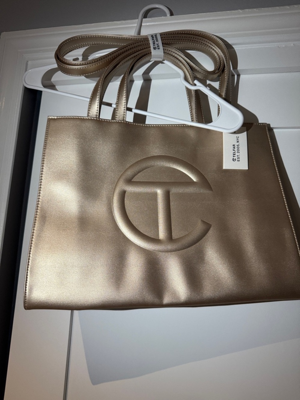 Telfar Medium Shopping Bag in Metallic Gold - Picture 4 of 9